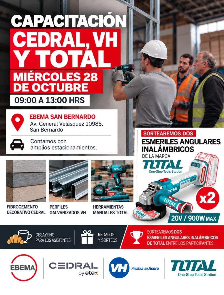 Capacitación Cedral, VH y Total en Ebema San Bernardo, miércoles 28 de octubre