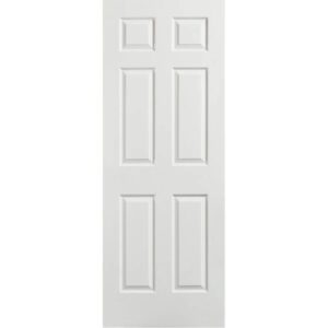 Puerta Acero Blanca Exterior 6 Paneles 85 cm x 2 m