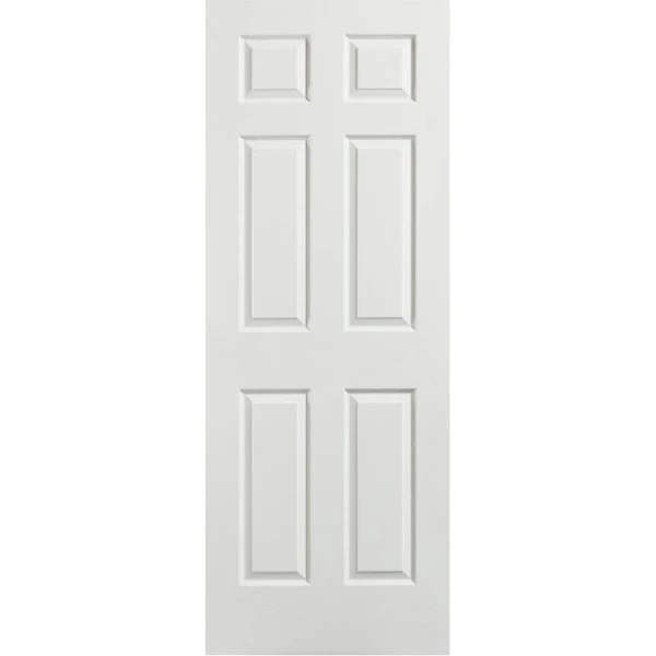 Puerta Acero Blanca Exterior 6 Paneles 80 cm x 2 m