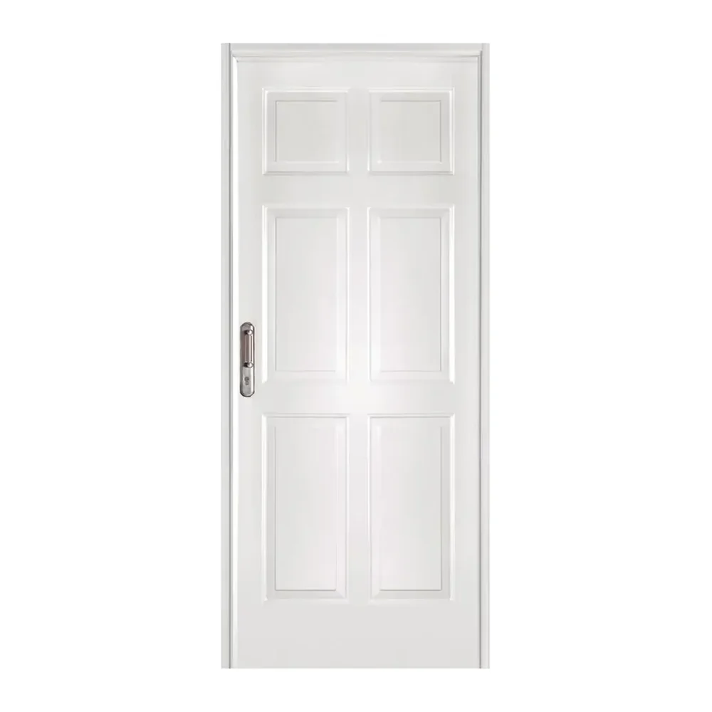 Puerta Acero Blanca Exterior 6 Paneles 75 cm x 2 m